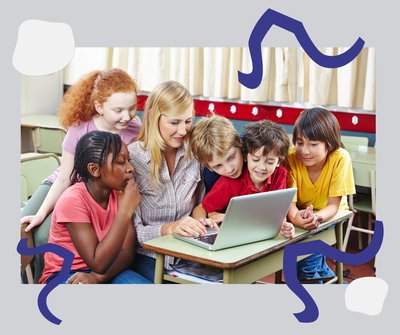 students with teacher