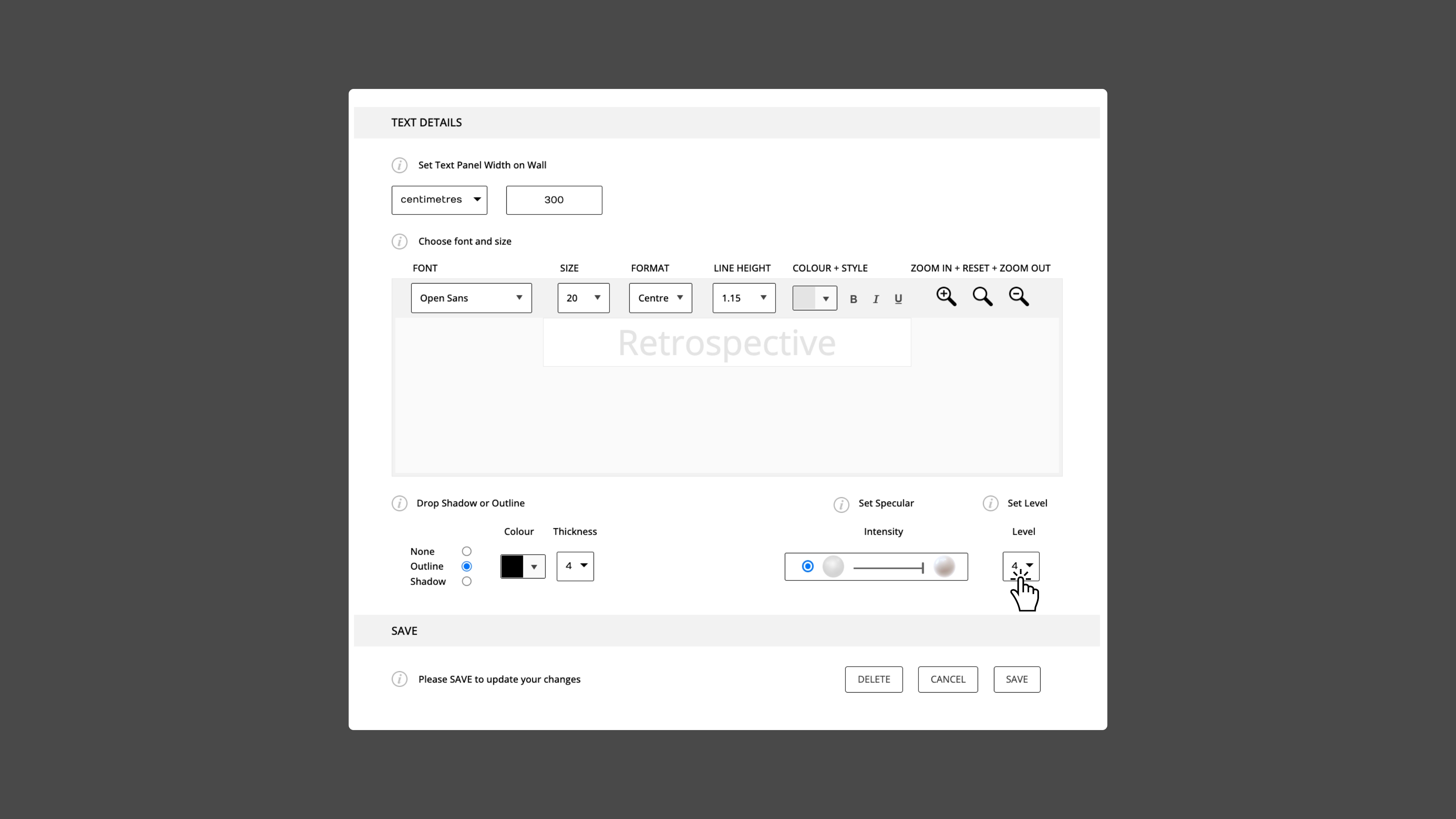 wall text layer